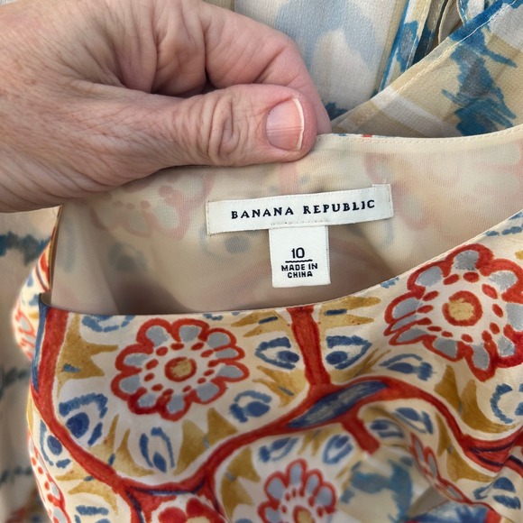 Banana Republic 100% Silk 2 Pc Set Sz 10 Crop Top Tiered Maxi Skirt Boho Resort - Picture 4 of 8